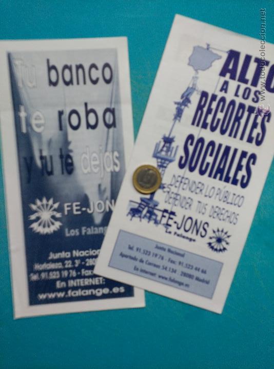 Coleccionismo: 2 folletos Falange de las JONS. 1997 - Foto 1