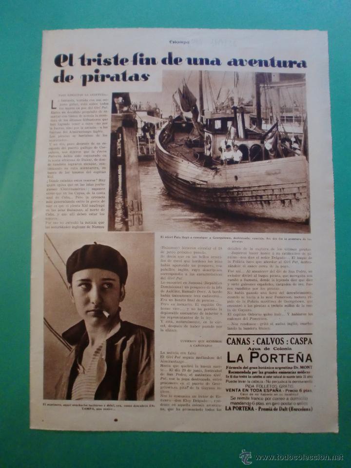 Coleccionismo: EL TRISTE FIN DEL GIRL PAT Y UNA AVENTURA DE PIRATAS - 18/7/1936
