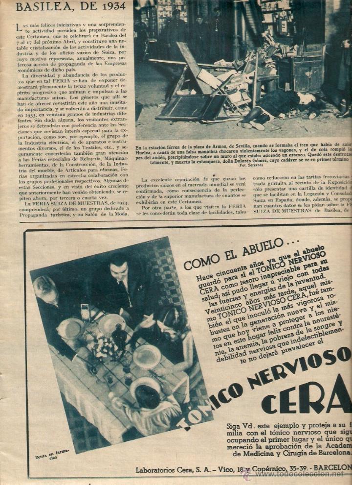 Coleccionismo: A&Ntilde;O 1934 RECORTE PRENSA PUBLICIDAD TONICO NERVIOSO CERA LABORATORIOS CERA BARCELONA