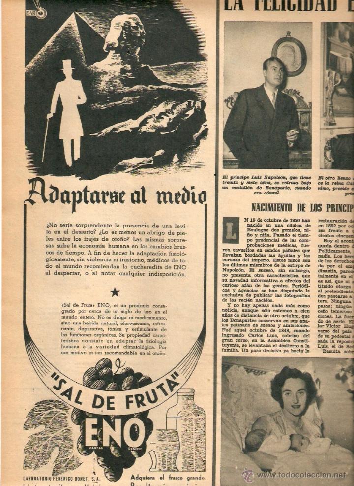 Collecting paper: A&Ntilde;O 1950 RECORTE PRENSA PUBLICIDAD SAL DE FRUTA ENO LABORATORIO FEDERICO BONET