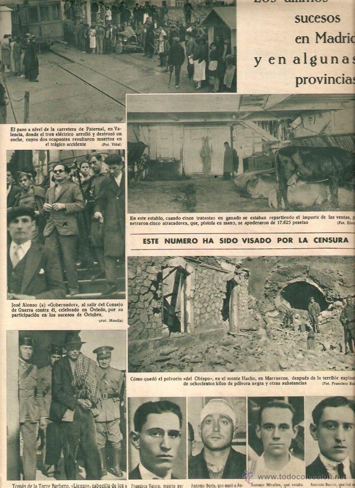 Collecting paper: A&Ntilde;O 1934 SUCESOS DE OCTUBRE DETENCION LIENZO VILLAVICIOSA DE CORDOBA PATERNAL ACCIDENTE TREN