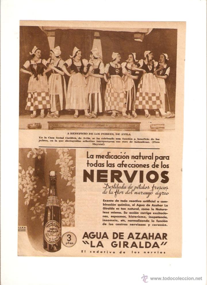 Collectionnisme: A&Ntilde;O 1935 RECORTE PRENSA CASA SOCIAL CATOLICA DE AVILA FUNCION BENEFICA TEATRO CORO HOLANDESAS