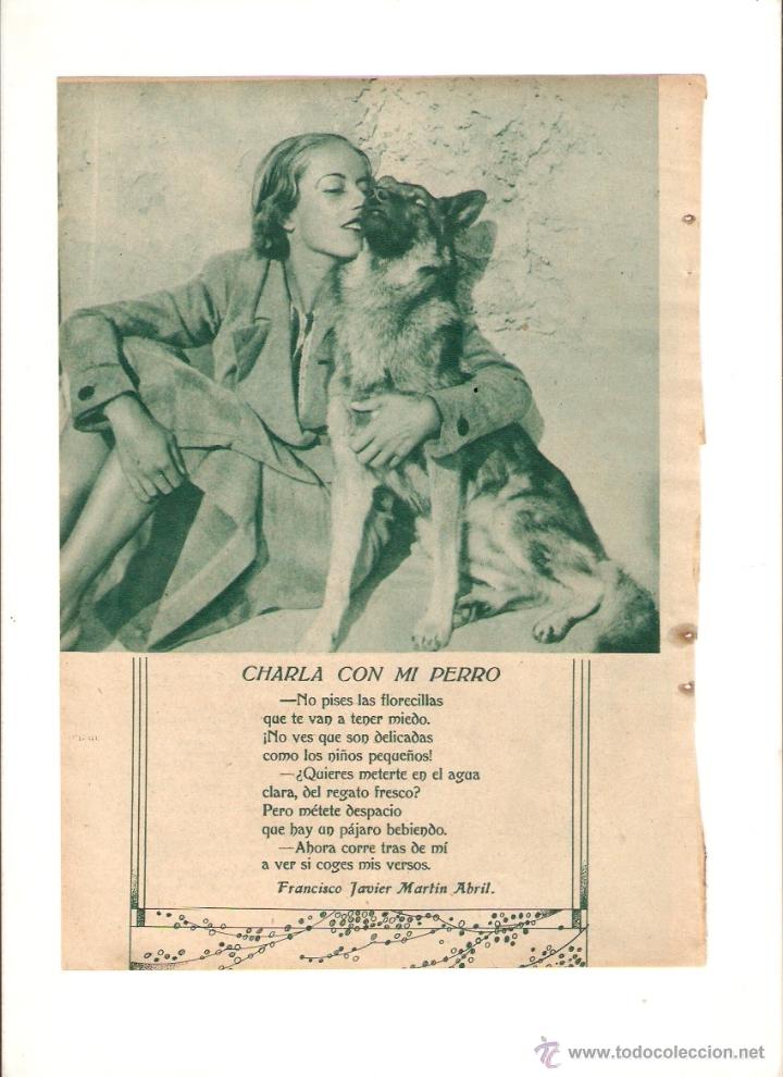 Collectionnisme: A&Ntilde;O 1935 RECORTE PRENSA POESIA CHARLA CON MI PERRO FRANCISCO JAVIER MARTIN ABRIL
