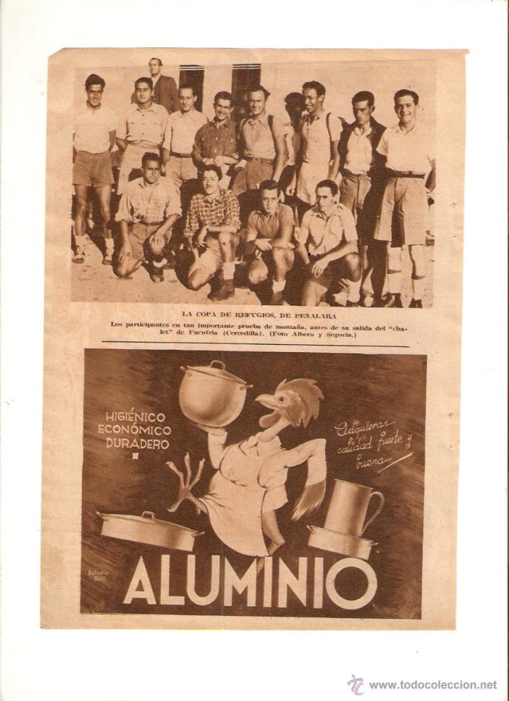 Collezionismo: A&Ntilde;O 1934 RECORTE PRENSA COPA DE REFUGIOS DE PE&Ntilde;ALARA CHALET DE FUENFRIA CERCEDILLA MONTA&Ntilde;ISMO