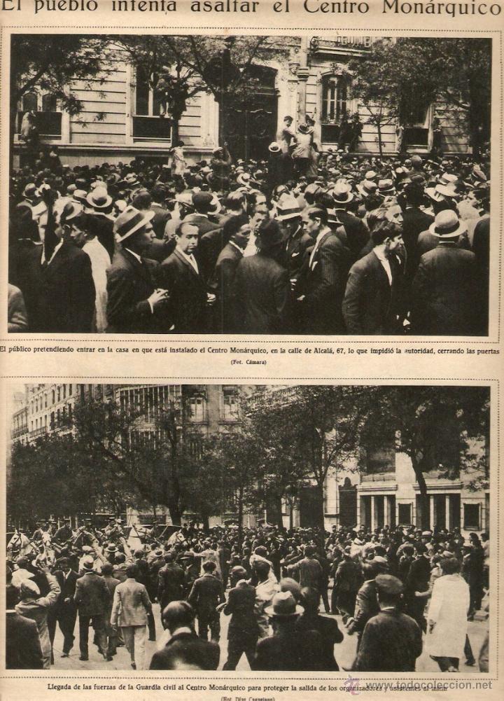 Collectionnisme: A&Ntilde;OS 30 RECORTE PRENSA MADRID ASALTO DEL CENTRO MONARQUICO CALLE DE ALCALA INCENDIO AUTOMOVILES