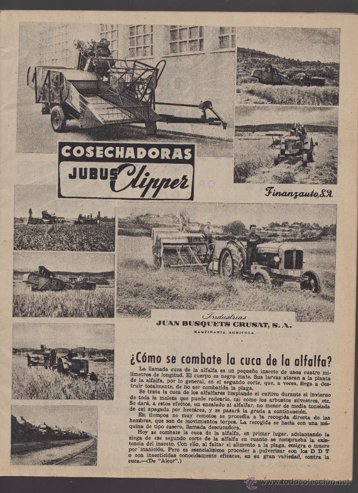 Colecionismo: publicidad maquinaria agricola cosechadora de cereales clipper de 1959
