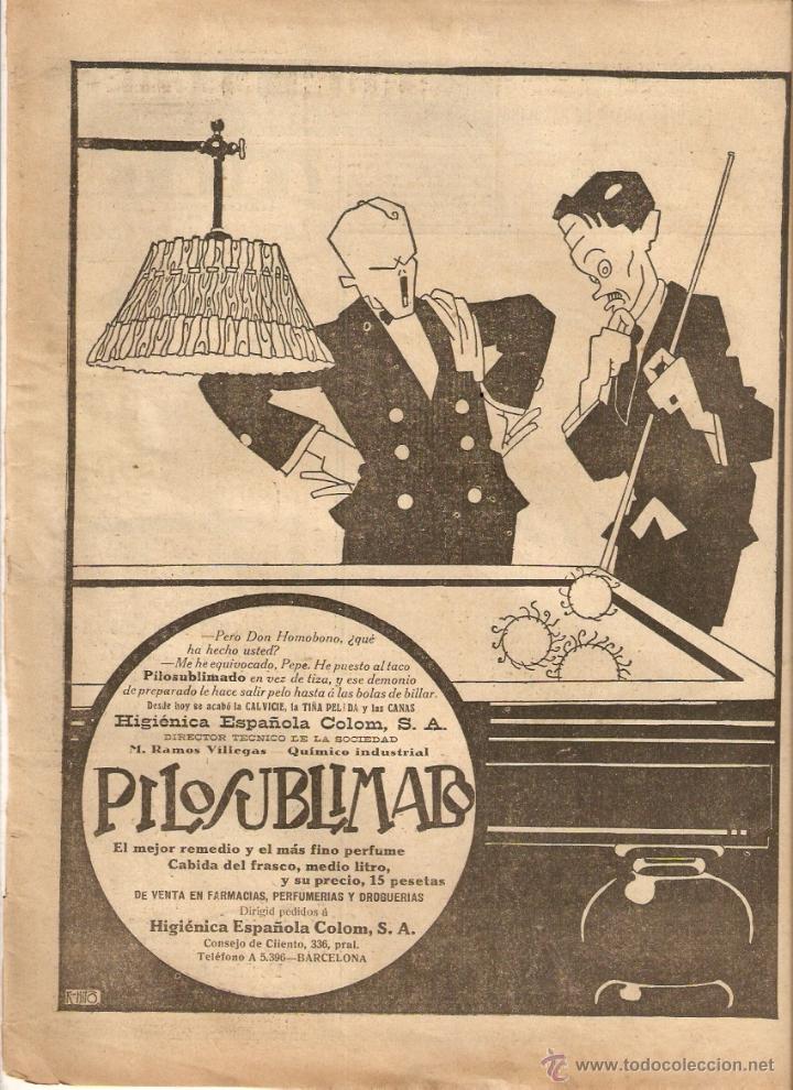 Coleccionismo: A&Ntilde;O 1919 RECORTE PRENSA PUBLICIDAD PILOSUBLIMADO HIGIENICA ESPA&Ntilde;OLA COLOM