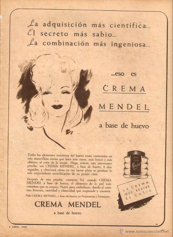 Coleccionismo: A&Ntilde;O 1946 RECORTE PRENSA PUBLICIDAD BELLEZA COSMETICA CREMA MENDEL ODO RO NO ODO-RO-NO DESODORANTE