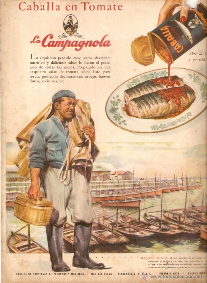 Collecting paper: A&Ntilde;O 1946 RECORTE PRENSA PUBLICIDAD CABALLA EN TOMATE LA CAMPAGNOLA RELOJ GRAND REX CASA ESCASANY