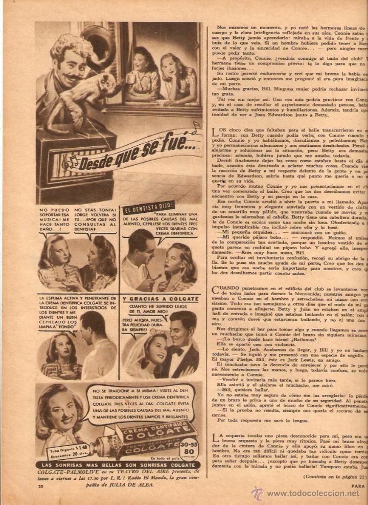 Collectionnisme: A&Ntilde;O 1946 RECORTE PRENSA PUBLICIDAD CALMANTE MEJORAL LECHE DE MAGNESIA PHILLIPS DENTIFRICO COLGATE