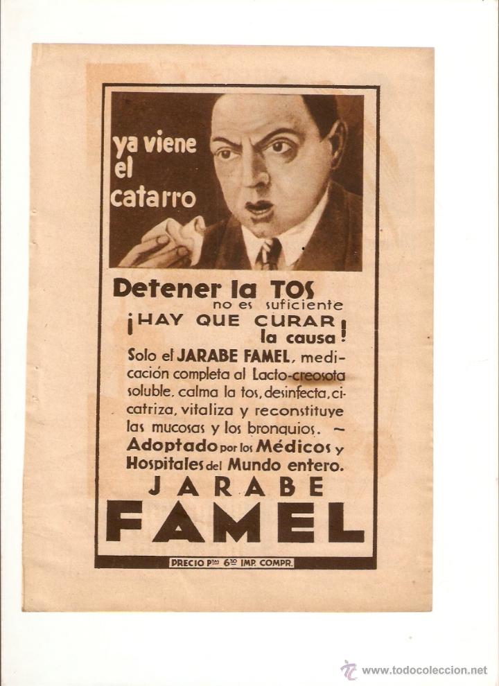 Coleccionismo: A&Ntilde;O 1935 RECORTE PRENSA PUBLICIDAD TOS JARABE FAMEL OVAMALTINA