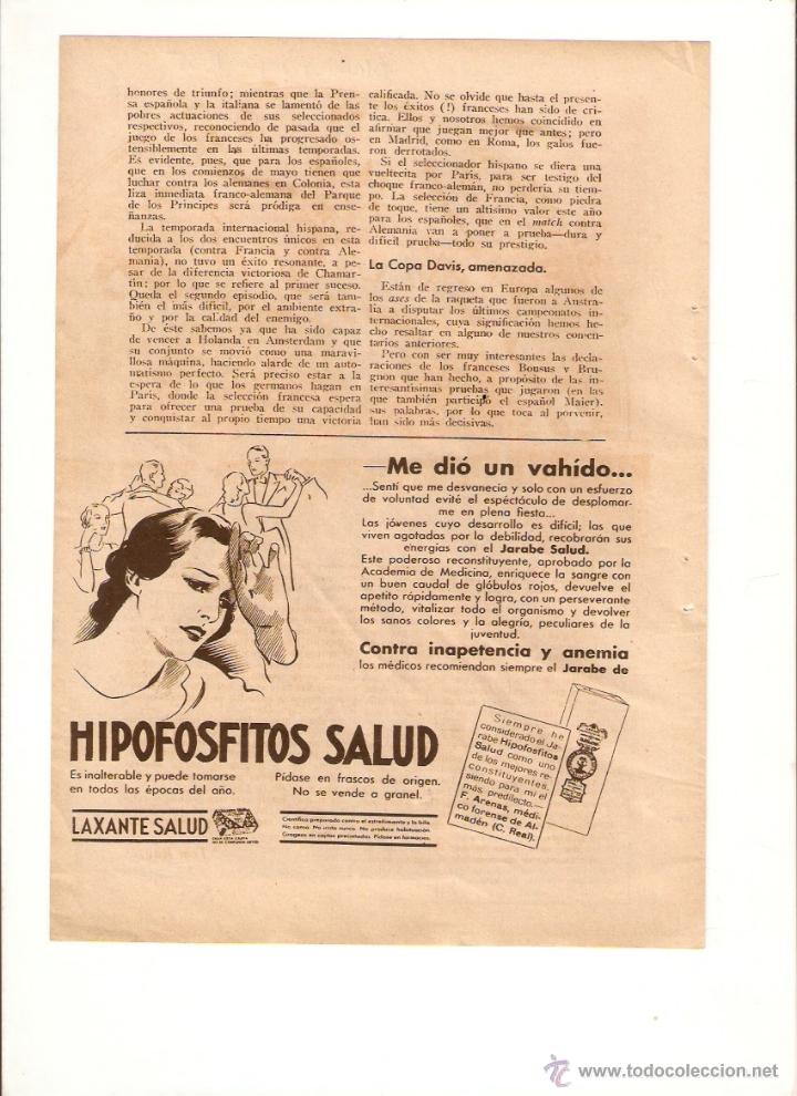 Collecting paper: A&Ntilde;O 1935 RECORTE PRENSA PUBLICIDAD HIPOFOSFITOS SALUD
