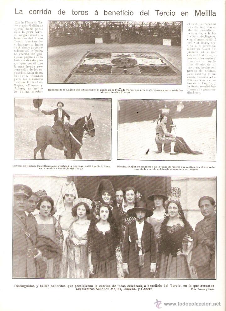Collecting paper: A&Ntilde;O 1924 RECORTE PRENSA PUERTA DE CEUTA EN TETUAN CORRIDA TOROS MELILLA A BENEFICIO DEL TERCIO