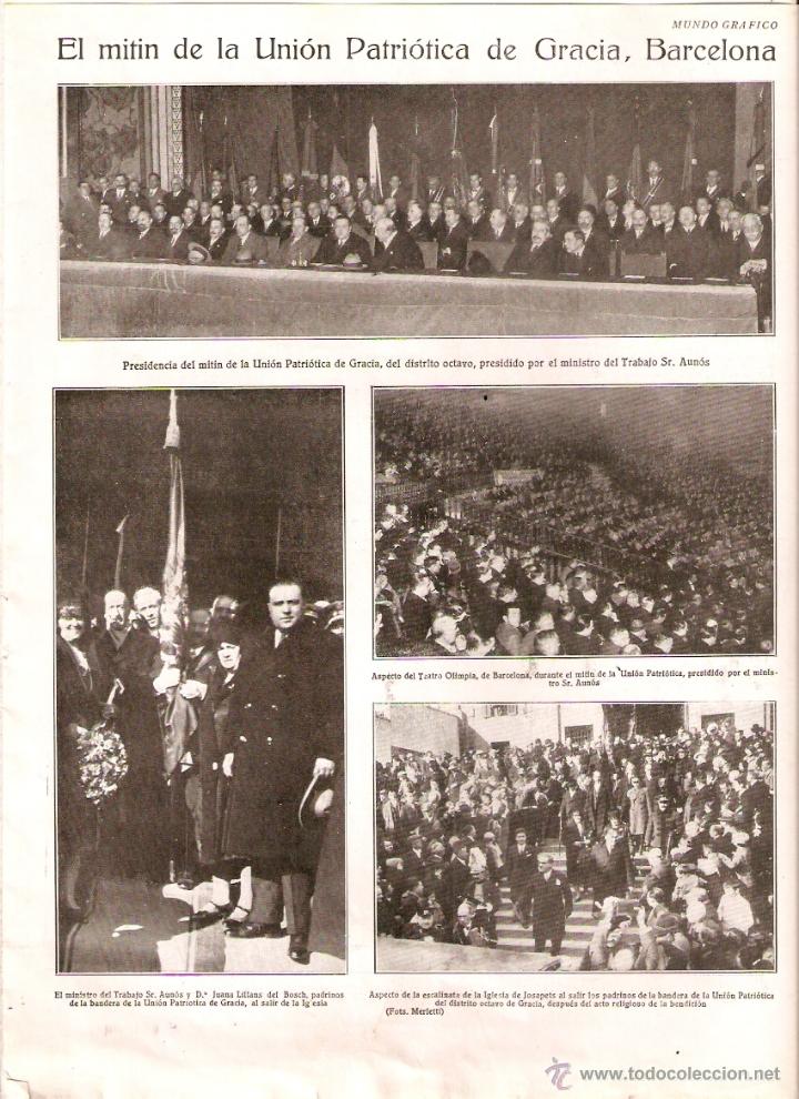 Collecting paper: A&Ntilde;O 1929 RECORTE PRENSA MITIN DE LA UNION PATRIOTICA DE GRACIA TEATRO OLIMPIA DE BARCELONA