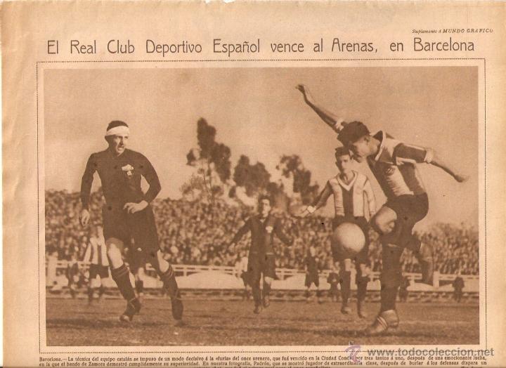 Coleccionismo: A&Ntilde;O 1929 RECORTE PRENSA DEPORTES FUTBOL PARTIDO REAL CLUB DEPORTIVO ESPA&Ntilde;OL EL ARENAS BARCELONA