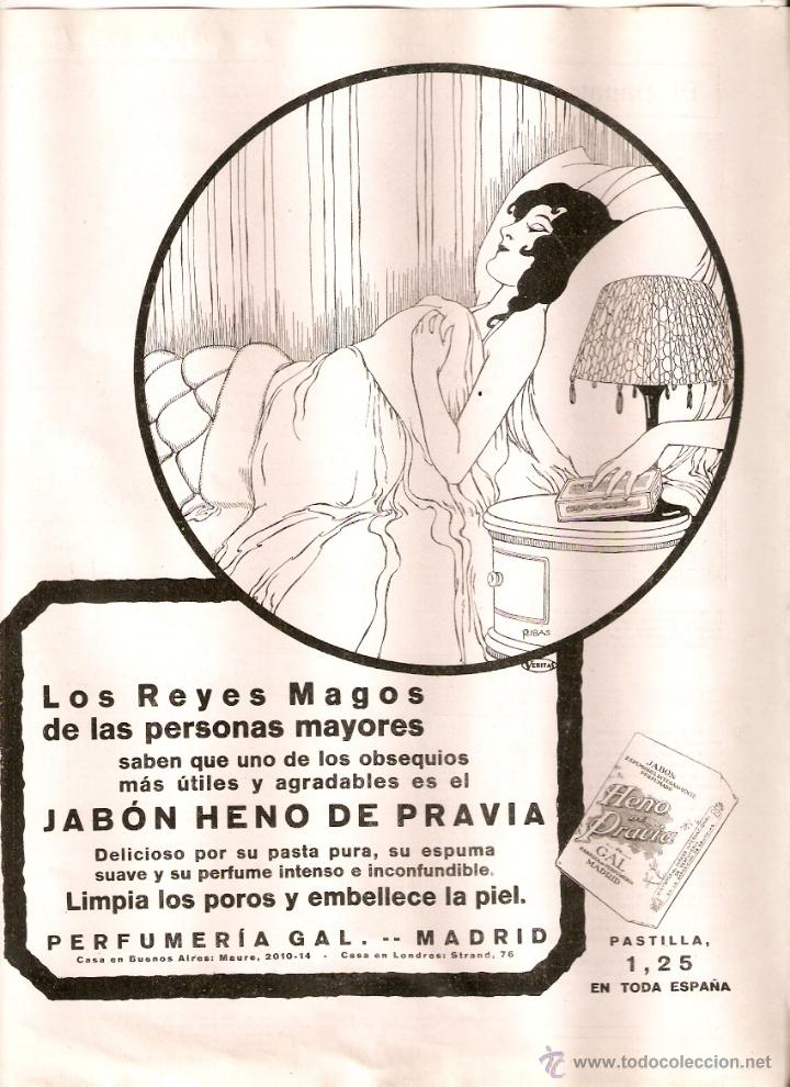 Collecting paper: A&Ntilde;O 1929 RECORTE PRENSA PUBLICIDAD PASTILLA DE JABON HENO DE PRAVIA PERFUMERIA GAL