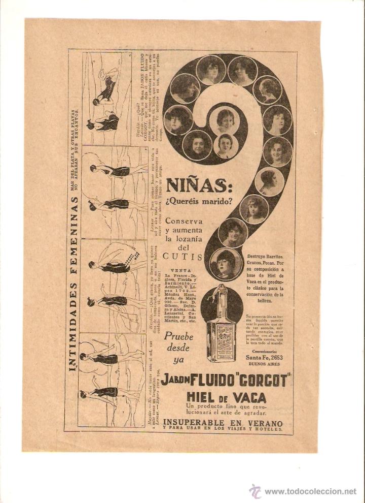 Coleccionismo: A&Ntilde;O 1926 RECORTE PRENSA PUBLICIDAD JABON FLUIDO GORGOT HIEL DE VACA SOLICITUD CREDITO A CABEZAS