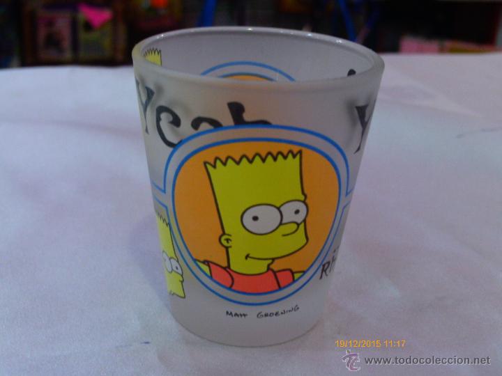 Coleccionismo: THE SIMPSONS VASO CHUPITO CRISTAL BART SIMPSON (5 CM DI&Aacute;METRO BOCA / 6 CM ALTO).A&Ntilde;O 1999.NUEVO.