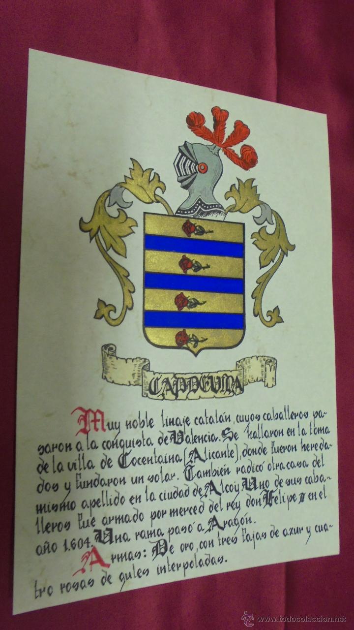 Sammelleidenschaft Papier: CAPDEVILA. ESCUDO HER&Aacute;LDICO. ESCUDO DE ARMAS. PINTADO A MANO.
