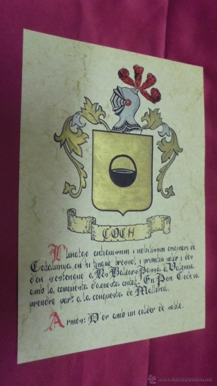 Sammelleidenschaft Papier: COCH. ESCUDO HER&Aacute;LDICO. ESCUDO DE ARMAS. PINTADO A MANO.