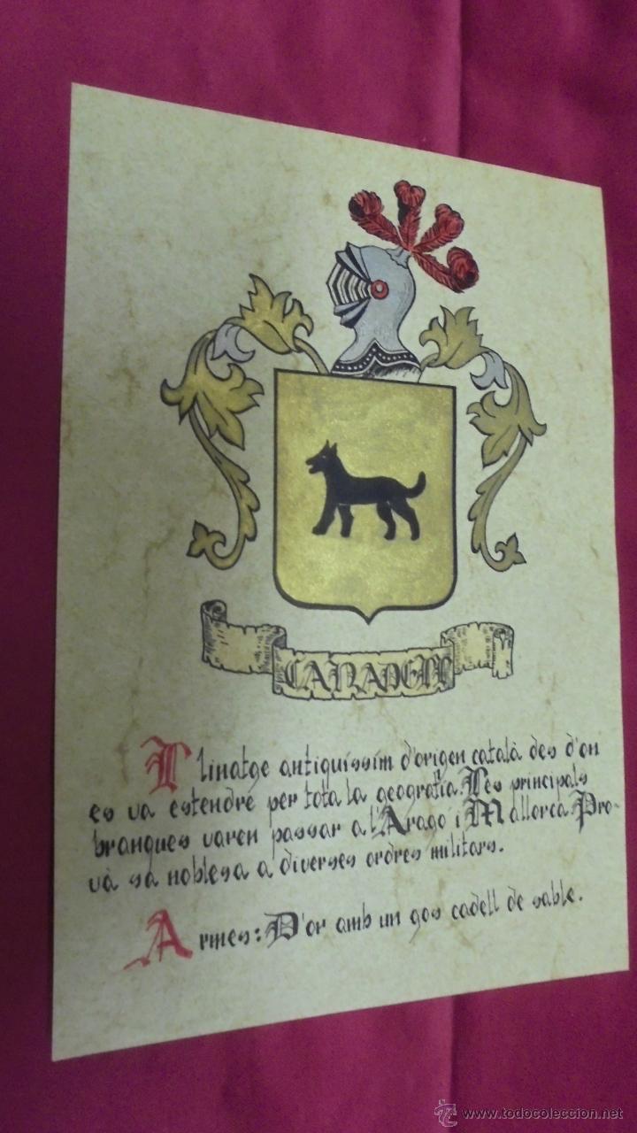 Sammelleidenschaft Papier: CARADELL. ESCUDO HER&Aacute;LDICO. ESCUDO DE ARMAS. PINTADO A MANO.