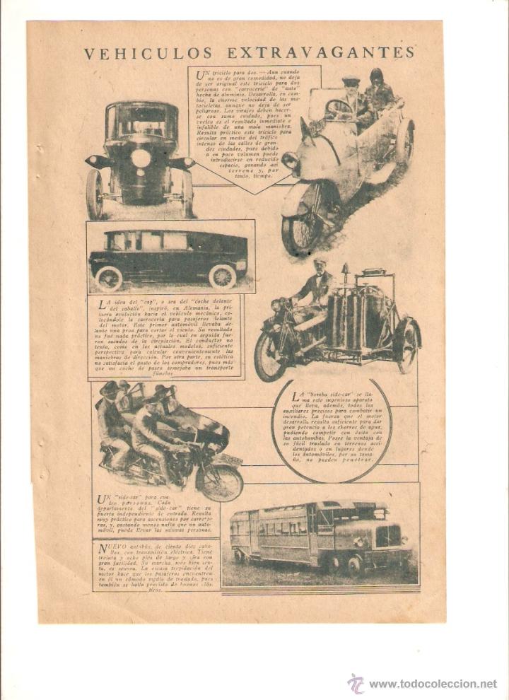 Collecting paper: A&Ntilde;O 1926 RECORTE PRENSA PUBLICIDAD TONICO DEPURATIVO SIROTAN VEHICULOS EXTRAVAGANTES COCHES CURIOSOS