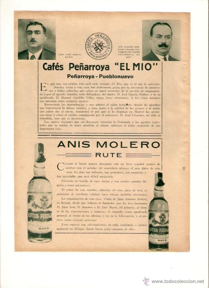 Collecting paper: A&Ntilde;O 1933 RECORTE PRENSA PUBLICIDAD BEBIDAS CAFES PE&Ntilde;ARROYA EL MIO ANIS MOLERO RUTE