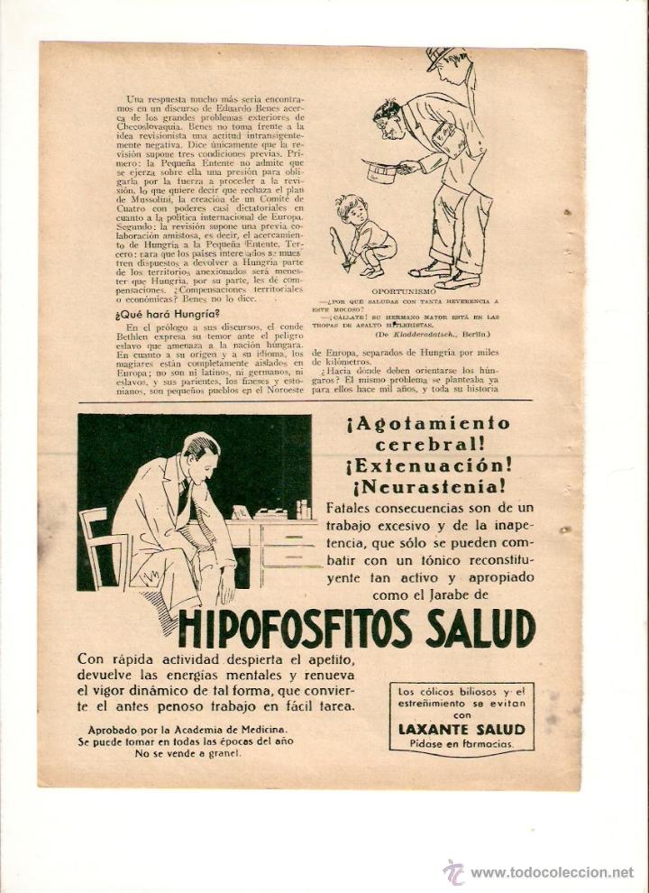 Collecting paper: A&Ntilde;O 1933 RECORTE PRENSA PUBLICIDAD HIPOFOSFITOS SALUD