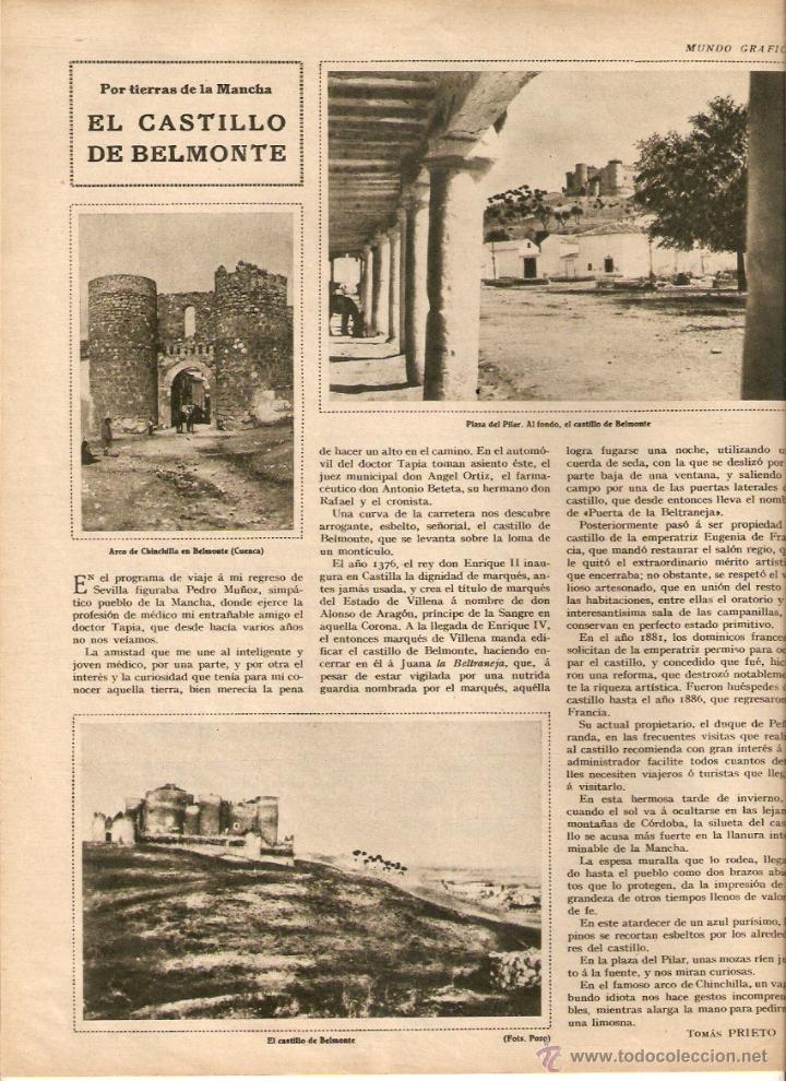 Collecting paper: A&Ntilde;O 1930 CUENCA CASTILLO DE BELMONTE PLAZA DEL PILAR PUBLICIDAD GALLETA MARIA ARTIACH BILBAO