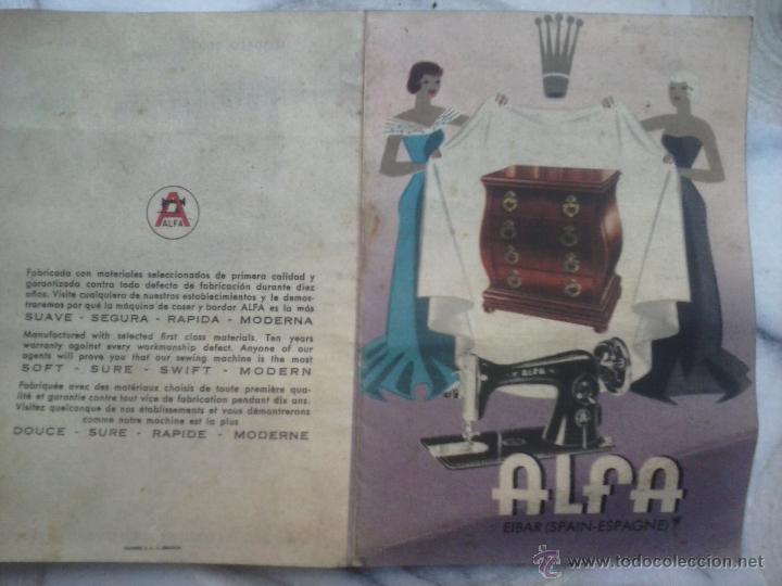 Coleccionismo: Propaganda m&aacute;quinas de coser ALFA .
