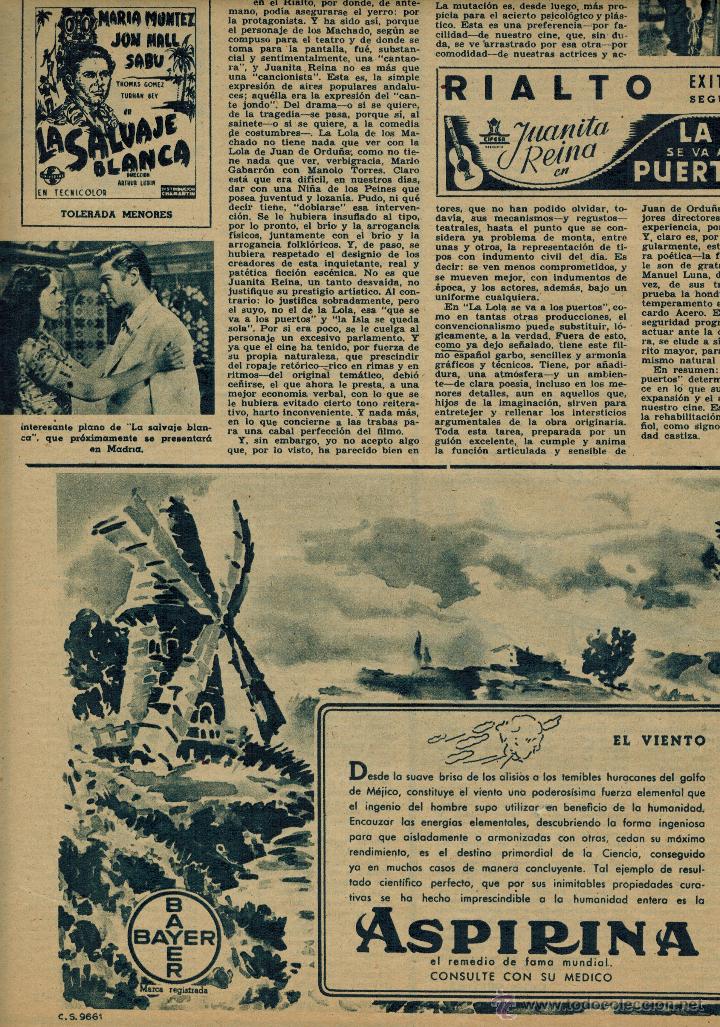 Collecting paper: A&Ntilde;O 1948 RECORTE PRENSA PUBLICIDAD ASPIRINA BAYER PRODUCTOS FARMACEUTICOS