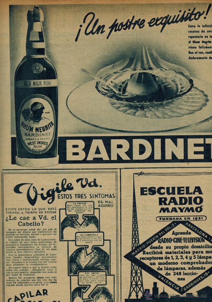 Collecting paper: A&Ntilde;O 1948 RECORTE PRENSA PUBLICIDAD BEBIDAS RON RHUM NEGRITA BARDINET ESCUELA DE RADIO MAYMO