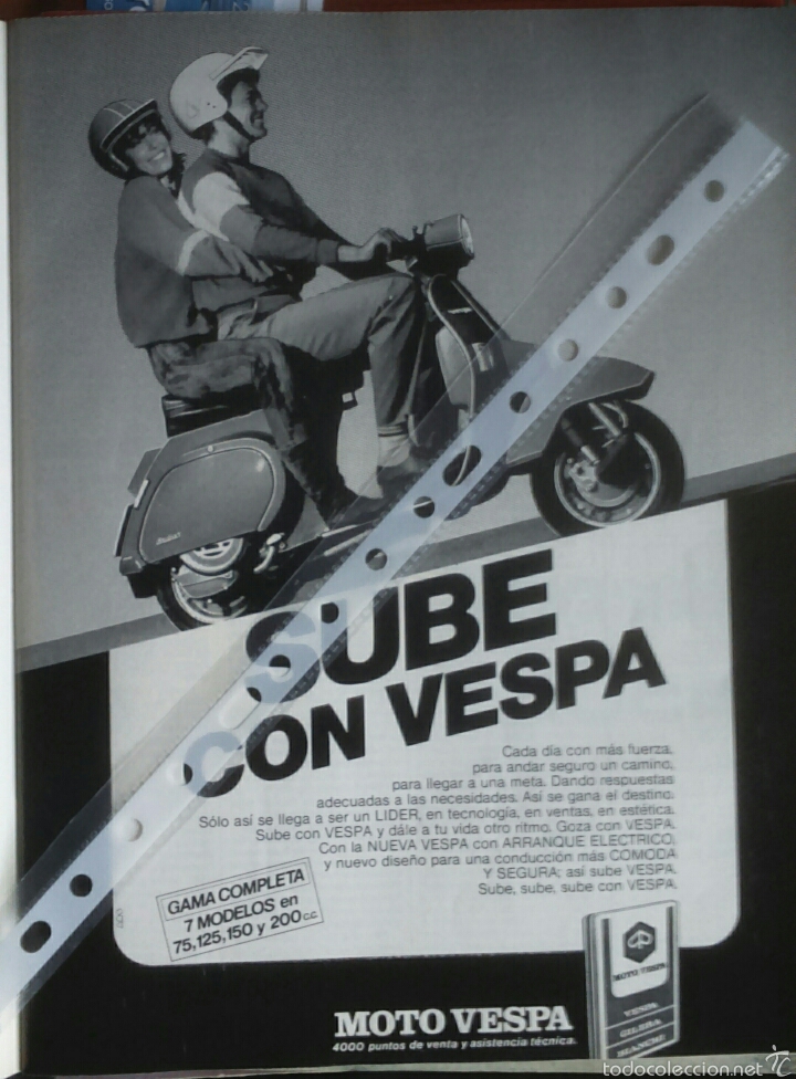 Collecting paper: Publicidad Moto Vespa de 1984