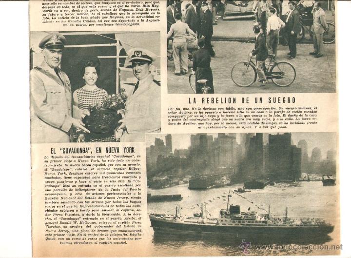 Collecting paper: A&Ntilde;O 1953 RECORTE PRENSA PRIMER VIAJE A NUEVA YORK TRANSATLANTICO COVADONGA SAL DE FRUTA ENO PUBLICID