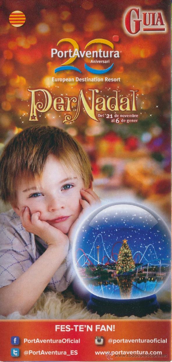 Coleccionismo: Folleto, guia navidad 20 aniversario parque tematico port aventura 2015, tarragona - en catalan (B)