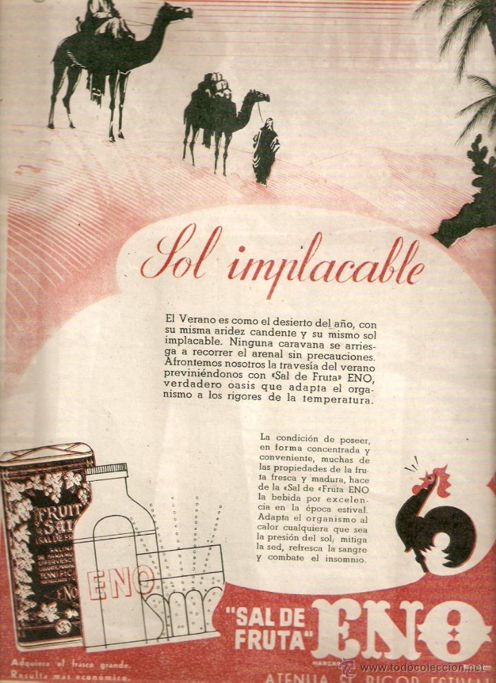 Collecting paper: A&Ntilde;O 1950 RECORTE PRENSA PUBLICIDAD SAL DE FRUTA ENO LABORATORIO FEDERICO BONET