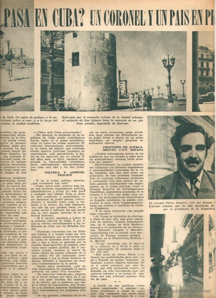 Collecting paper: A&Ntilde;O 1949 RECORTE PRENSA SITUACION DE CUBA CORONEL PEREZ DAMERO CARLOS PRIO SUCARRAS