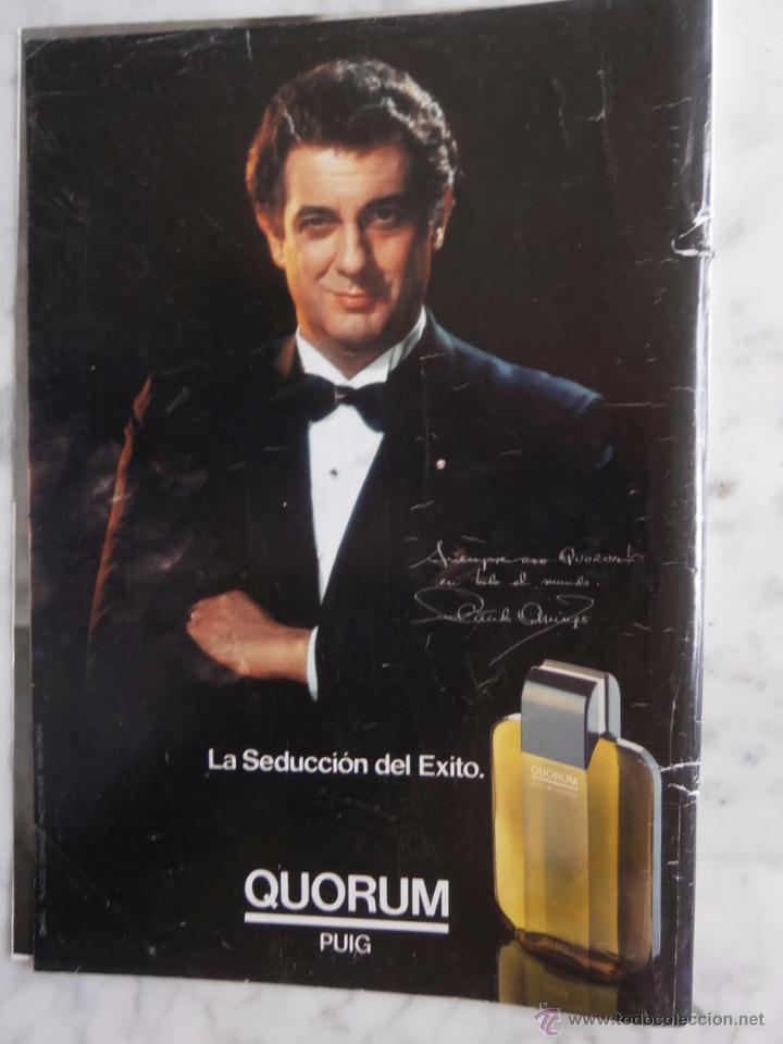 Coleccionismo: hoja de publicidad - quorum - por placido domingo