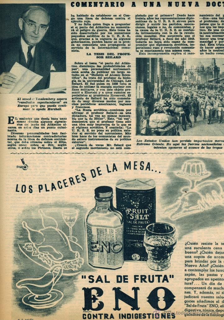 Coleccionismo: A&Ntilde;O 1949 RECORTE PRENSA PUBLICIDAD SAL DE FRUTA ENO LABORATORIO FEDERICO BONET