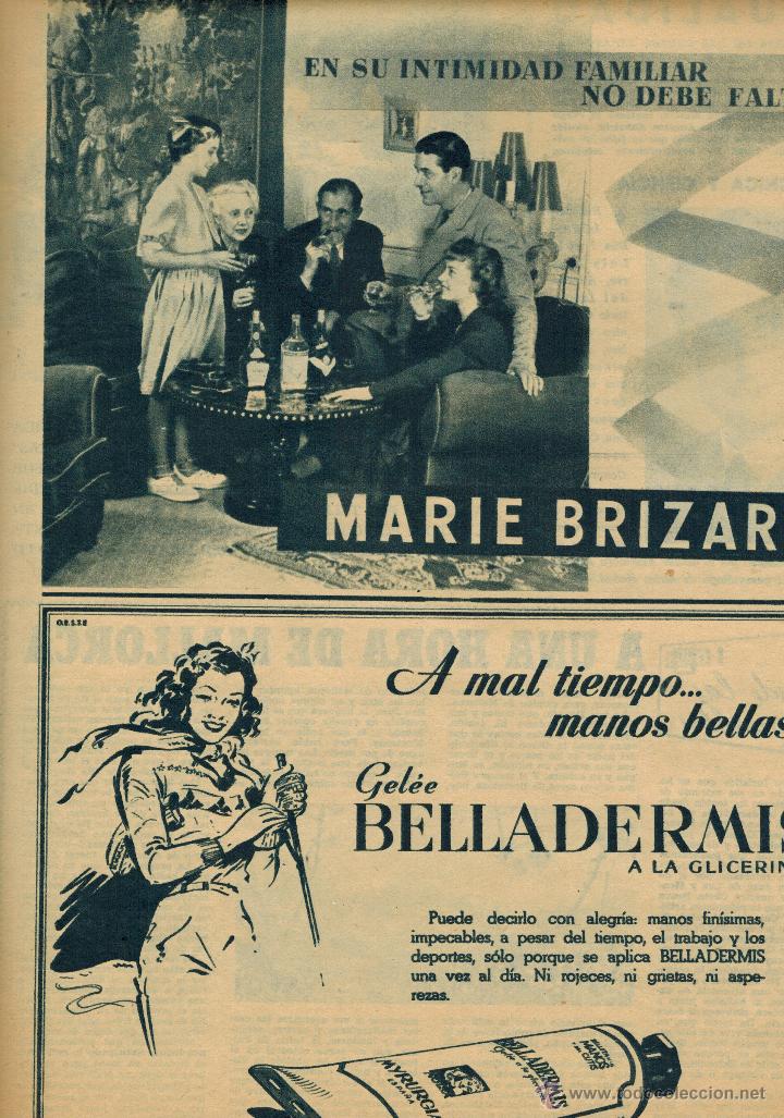 Collecting paper: A&Ntilde;O 1949 RECORTE PRENSA PUBLICIDAD BENIDAS ANIS MARIE BRIZARD GELEE BELLADERMIS