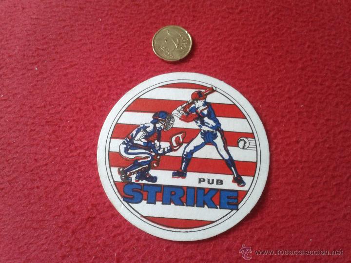 Collezionismo: POSAVASOS COASTER PUB STRIKE BEISBOL BASEBALL CON COLORES BANDERA USA EEUU ESTADOS UNIDOS FLAG USA