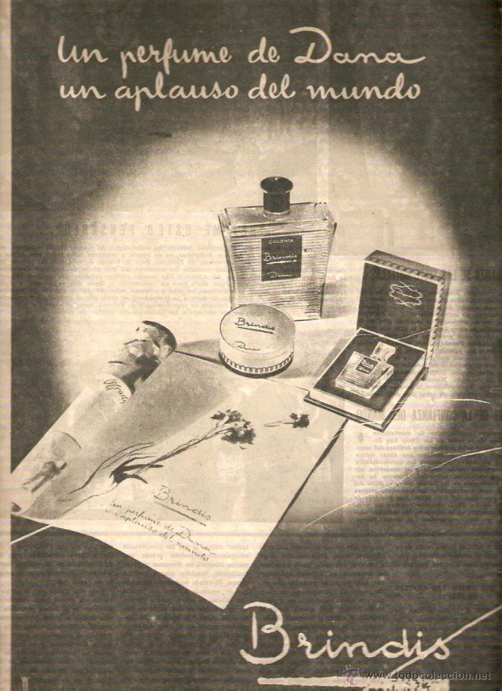 Collectionnisme: A&Ntilde;O 1950 RECORTE PRENSA PUBLICIDAD PERFUME BRINDIS DE DANA