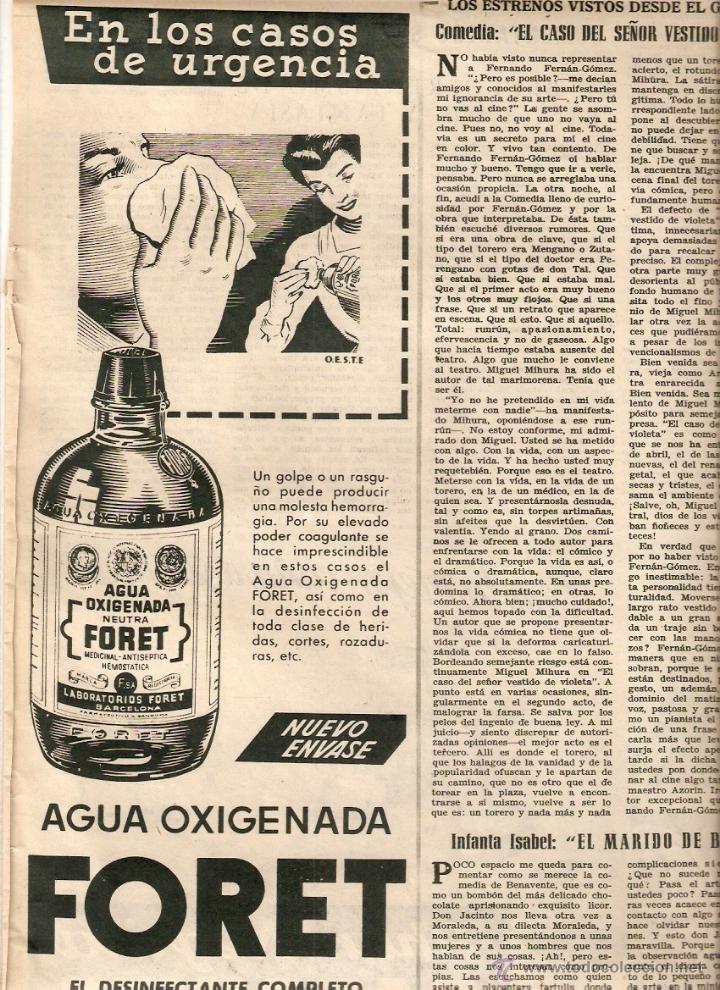 Collecting paper: A&Ntilde;O 1954 RECORTE PRENSA BEBIDAS RON RHUM NEGRITA BARDINET AGUA OXIGENADA FORET