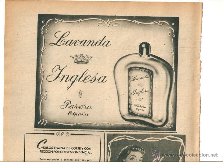 Collecting paper: A&Ntilde;O 1951 RECORTE PRENSA PUBLICIDAD COLONIA LAVANDA INGLESA PERFUMERIA PARERA