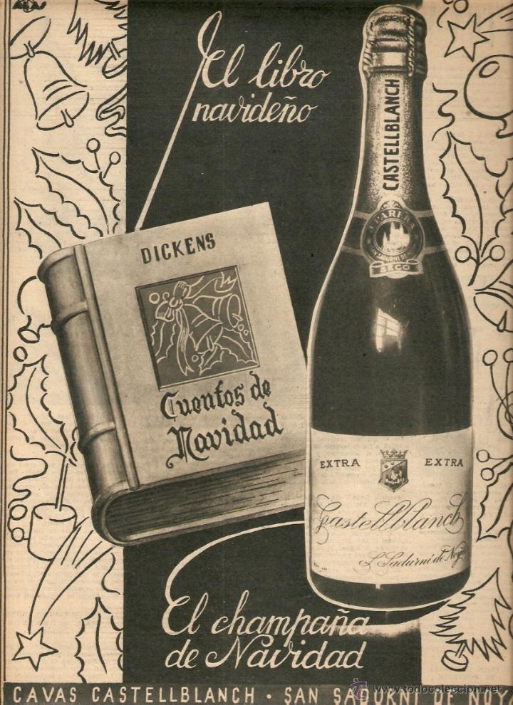 Collectionnisme: A&Ntilde;O 1950 RECORTE PRENSA PUBLICIDAD CHAMPA&Ntilde;A CAVA CASTELLBLANCH BEBIDAS