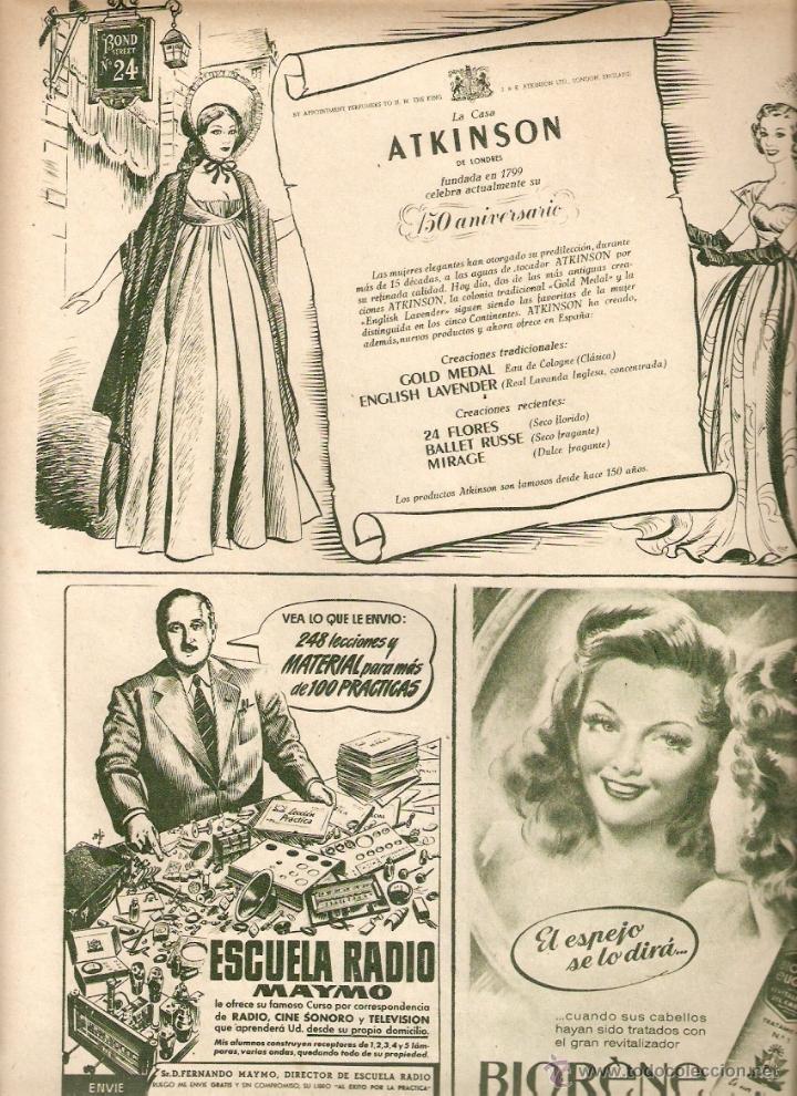 Collecting paper: A&Ntilde;O 1949 RECORTE PRENSA PUBLICIDAD ESCUELA RADIO MAYMO ATKINSON BIORENE