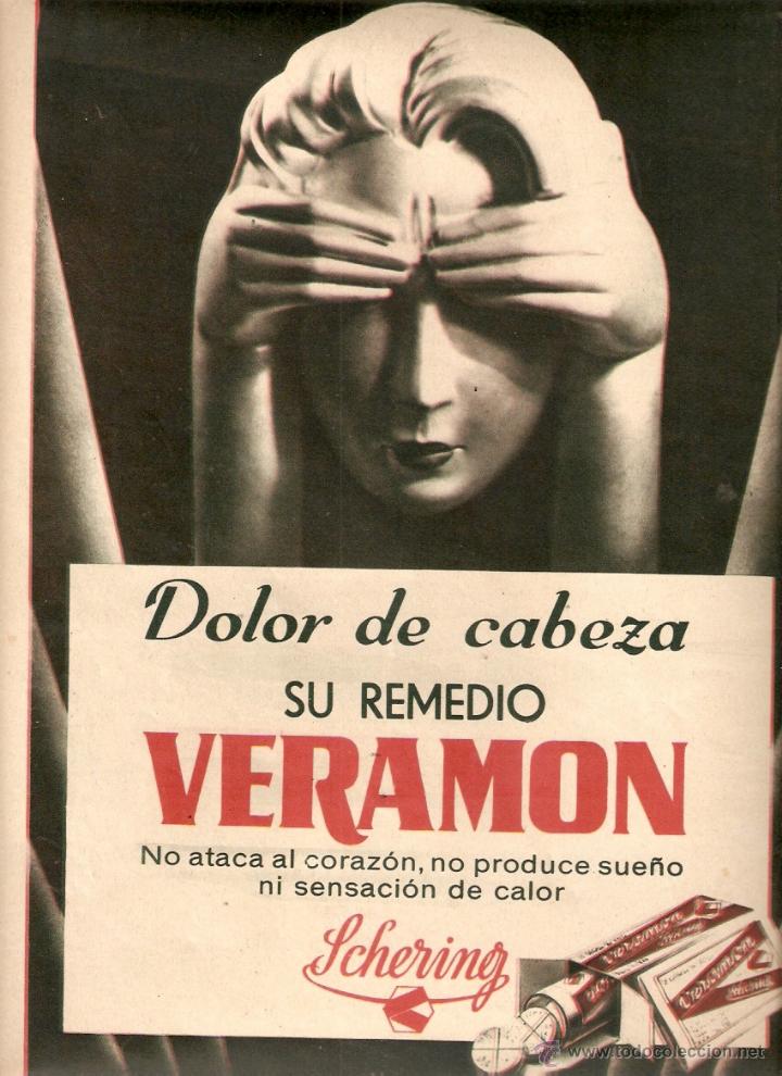 Collectionnisme: A&Ntilde;O 1954 RECORTE PRENSA PUBLICIDAD CALMANTE VERAMON DOLOR DE CABEZA