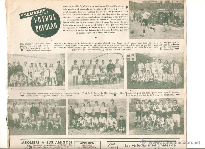 Collecting paper: A&Ntilde;O 1948DEPORTE EQUIPOS FUTBOL POPULAR ARAVACA TOLEDO ESPLUGAS ARGENTONA UNION ROGER DE FLOR