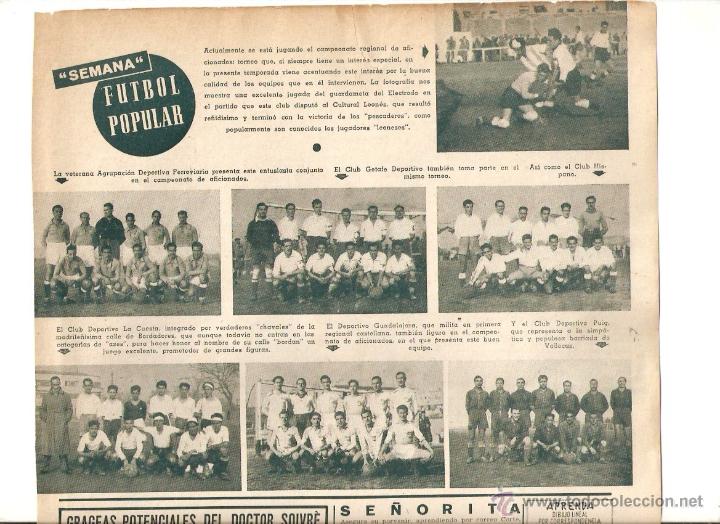 Collecting paper: A&Ntilde;O 1948 DEPORTES EQUIPOS FUTBOL POPULAR GETAFE PESCADEROS GUADALAJARA PUIG LA CUESTA HISPANO