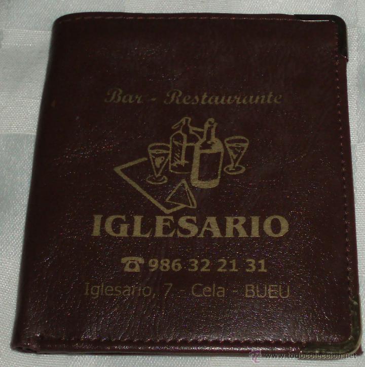 Colecionismo: cartera restaurante Iglesario tiene para billetes monedas y DNI